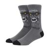 1 Pair Men's Fun Hip Hop Skateboard Beer Happy Art Print Mid Socks, EU38-46