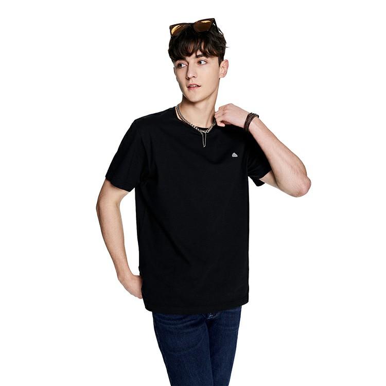 SS23 Solid Color Round Neck Short Sleeve T-Shirt Men tops Black LMT0045413RX00FK11000