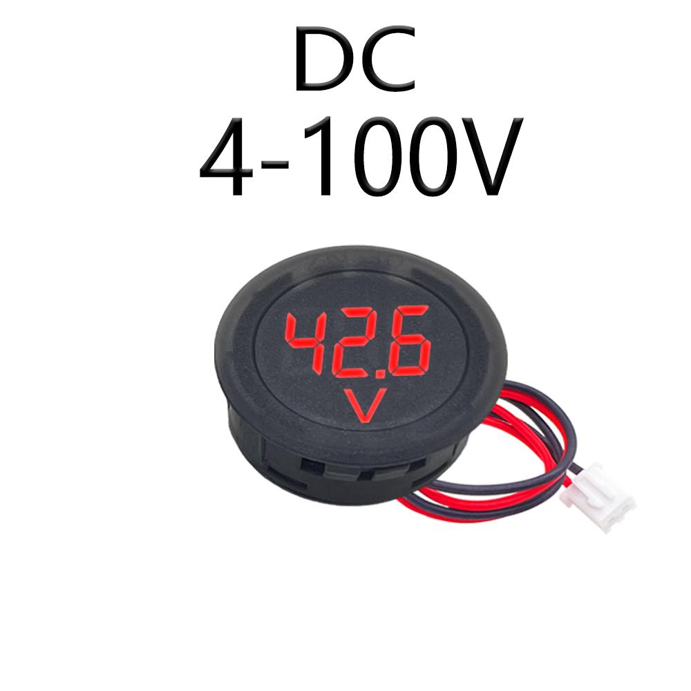 DC 4-100V LED Digital Display Circular Two-wire Voltmeter DC Digital Voltmeter Head Display Reverse Connection Protection