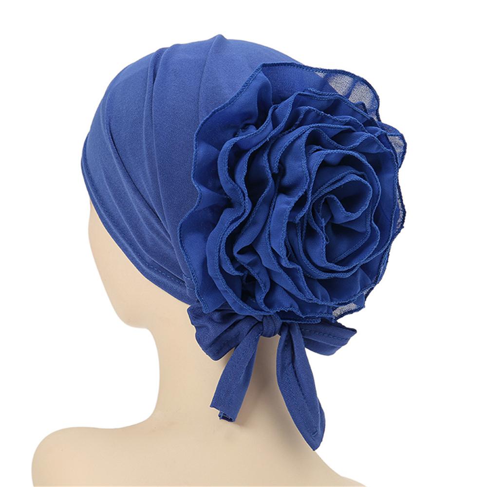 

Big Flower Muslim Women Hijab Stretch Turban Inner Hat Cancer Chemo Beanie Cap Pre-Tied Scarf Headwear Headwrap Hair Accessories