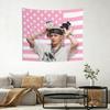 P1Harmony Kpop Merch Bandeau Rose Drapeau USA Bannière avec Theo pour Concert Fan Meeting Décoration de Maison Cadeau d'Anniversaire pour Fans Mode