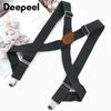 Bretelles Deepeel 3.5*125cm Dos en X Réglables Élastiques pour Homme avec 2 Pinces pour Costume de Mariage Pantalons Jeans Accessoires