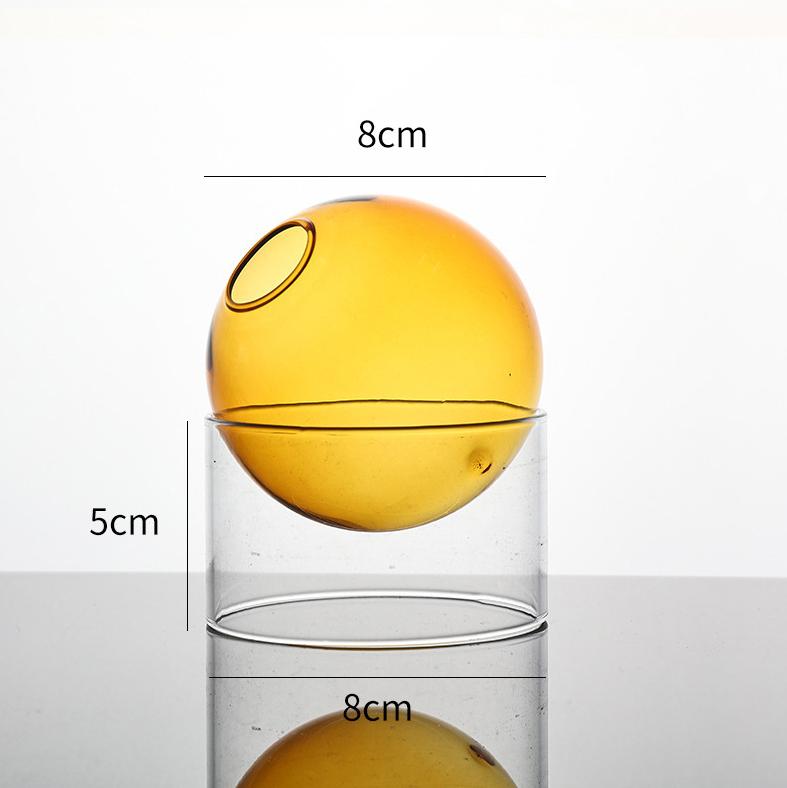 Vintage Round Glass Vase Borosilicate Mini Terrarium Stylish Water Plant Pot for Desktop Home Decor And Flower Arrangement