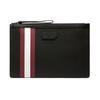 Bollis Classic Red And White Striped Business Zipper Logo Leather Wallet Clutch Men Wallets Black 6224351