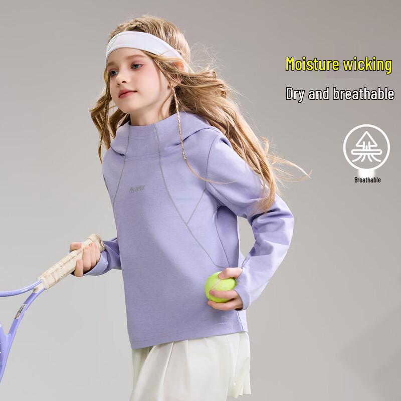 ASK JUNIOR Girls' Moisture-Wicking Sun Protection Hooded Sweatshirt
