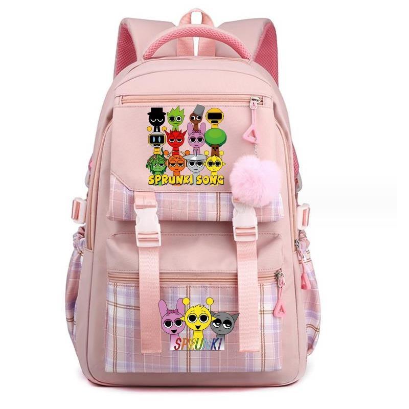 Sac à dos scolaire grande capacité pour enfants avec design de dessin animé imprimé Garçons Filles Matériau en nylon Multiples poches Durable