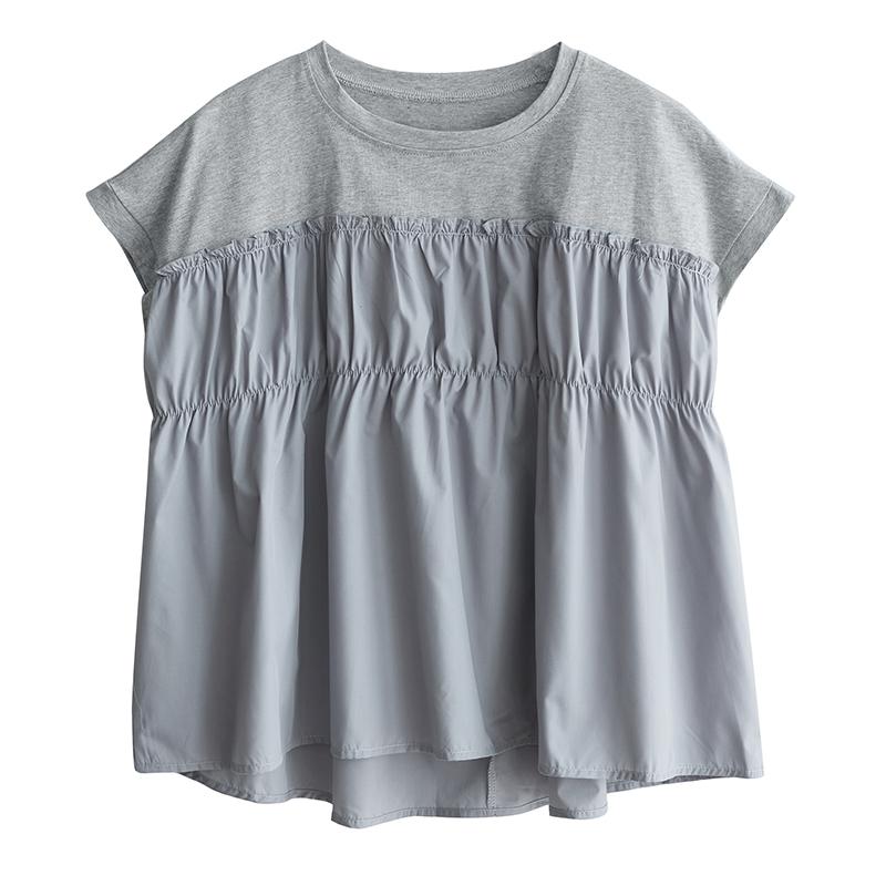 DIMANAF 2026 Plus Size Summer Women T-Shirts Casual Lady Tops Tunic Solid Shirt Oversize Loose Tees Cotton