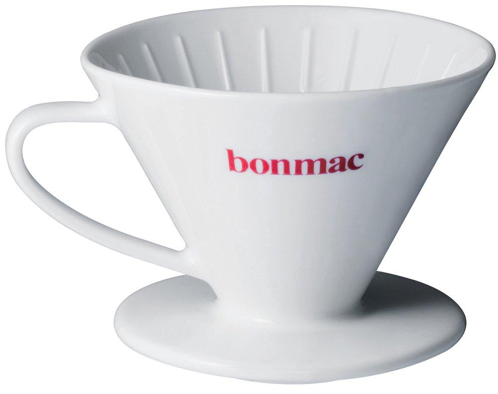 

Bonmac Coffee Conical Cup VCD-2W Dripper, V-Shaped Porcelain, 1-4 Capacity, #897182 белый