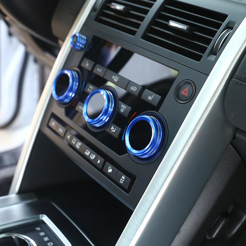 For Land Rover Discovery Sport 2015-18 Car-Styling Aluminum Alloy Car Air Conditioning Knobs Audio Circle Trim Car