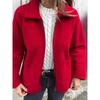 2025 Autumn and Winter New Women's Lapel Solid Color Zipper Pocket Jacket