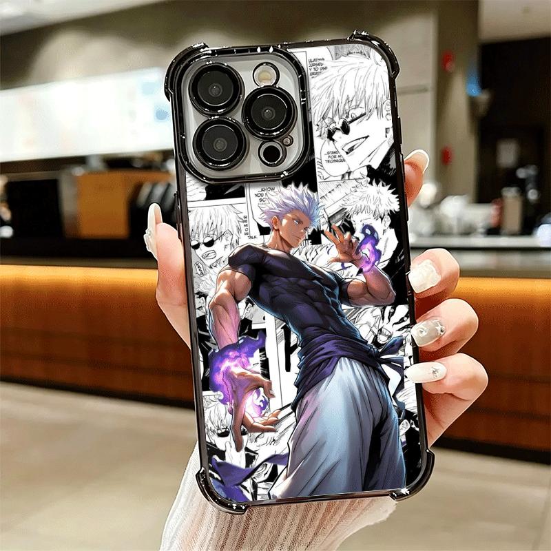 Anime Gojo Satoru JUJUSU Soft Phone Case For iPhone 15 16 17 Air 14 Pro Max 16E Plus 13 12 Mini Plating Anti-Fall Fundas