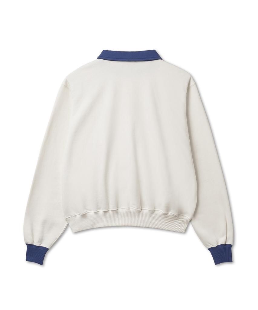 POLO RALPH LAUREN W Logo Flag Fleece Half Zipper Pullover - Deckwash White