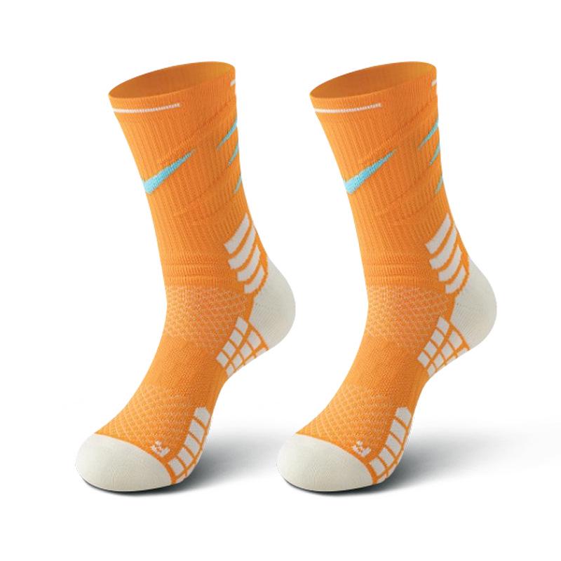 Men's Elite Long Tube Basketball Socks - Terry Bottom, Sweat-Absorbent, Odor-Resistant, Mid-Calf, High-Top Sports Running.
