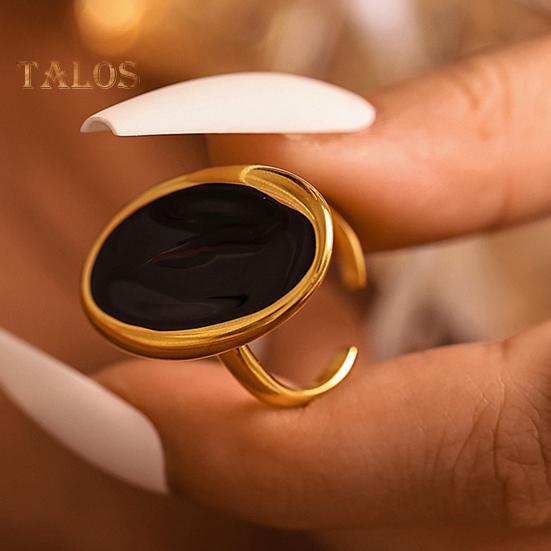 Grande bague ovale en pierre précieuse, faite à la main, style tribal, ouverte, bijoux, fiançailles, anniversaire, pour homme, père, mari, petit ami