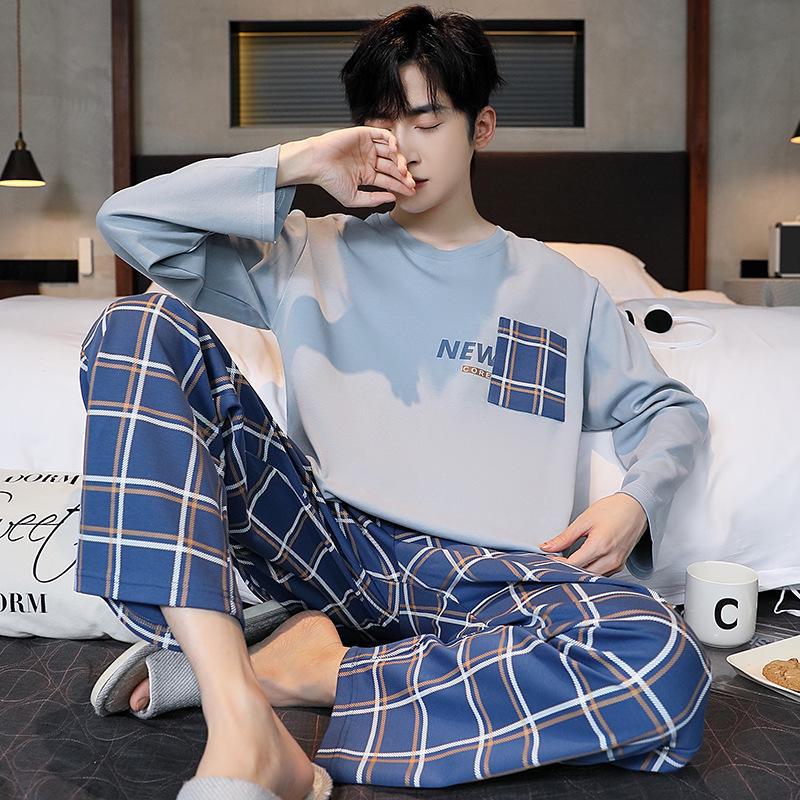 

Мужская свободная хлопковая пижама-пуловер - Коллекция Весна/Осень 2023 D9982, XXXL