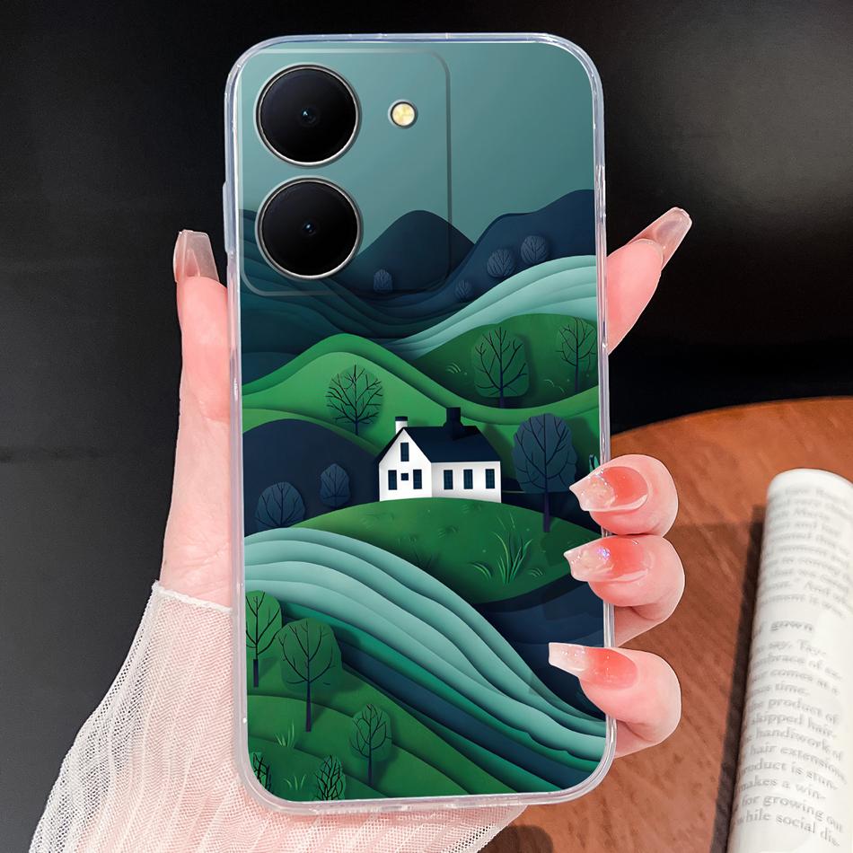Phone Case For Vivo Y100i Y200i Y300i Y500i 5G Vintage Angel Soft Transparent Silicone High Quality Shockproof Funda