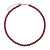 Vintage Red Beaded Necklaces for Women Simple Handmade Glass Beads Chain Necklaces Elegant Charms Aesthetic Jewelry Accessories