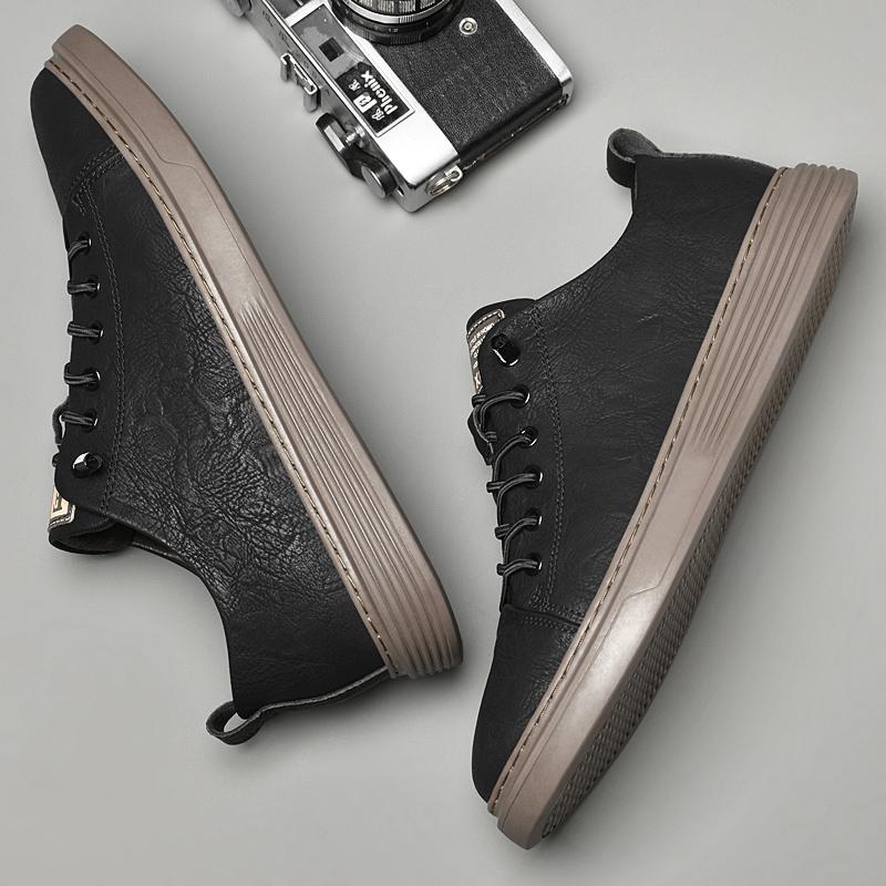 Men's Lace Up Oxford Shoes Outdoor Jogging Shoes Office Men's Dress Shoes Large SizeGenuine Leather Casual Shoes