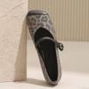 Autumn New Women's Shoes Leopard Print Soft Leather Mary Jane Shoes Square Head Flat Shoes Retro Evening Shallow Mouth Single Shoes Women