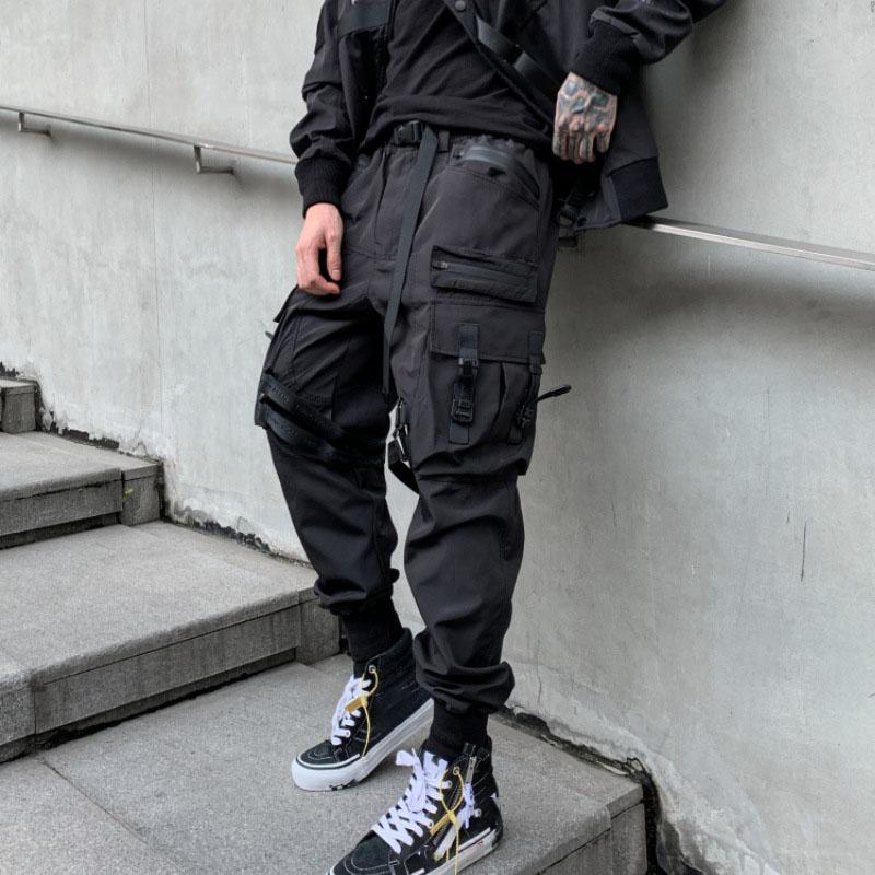 Pantalon Cargo Multi-poches Mode Homme Y2K Outdoor Techwear Pantalon Cheville Style Punk Décontracté Pantalon Parachutiste Grande Taille