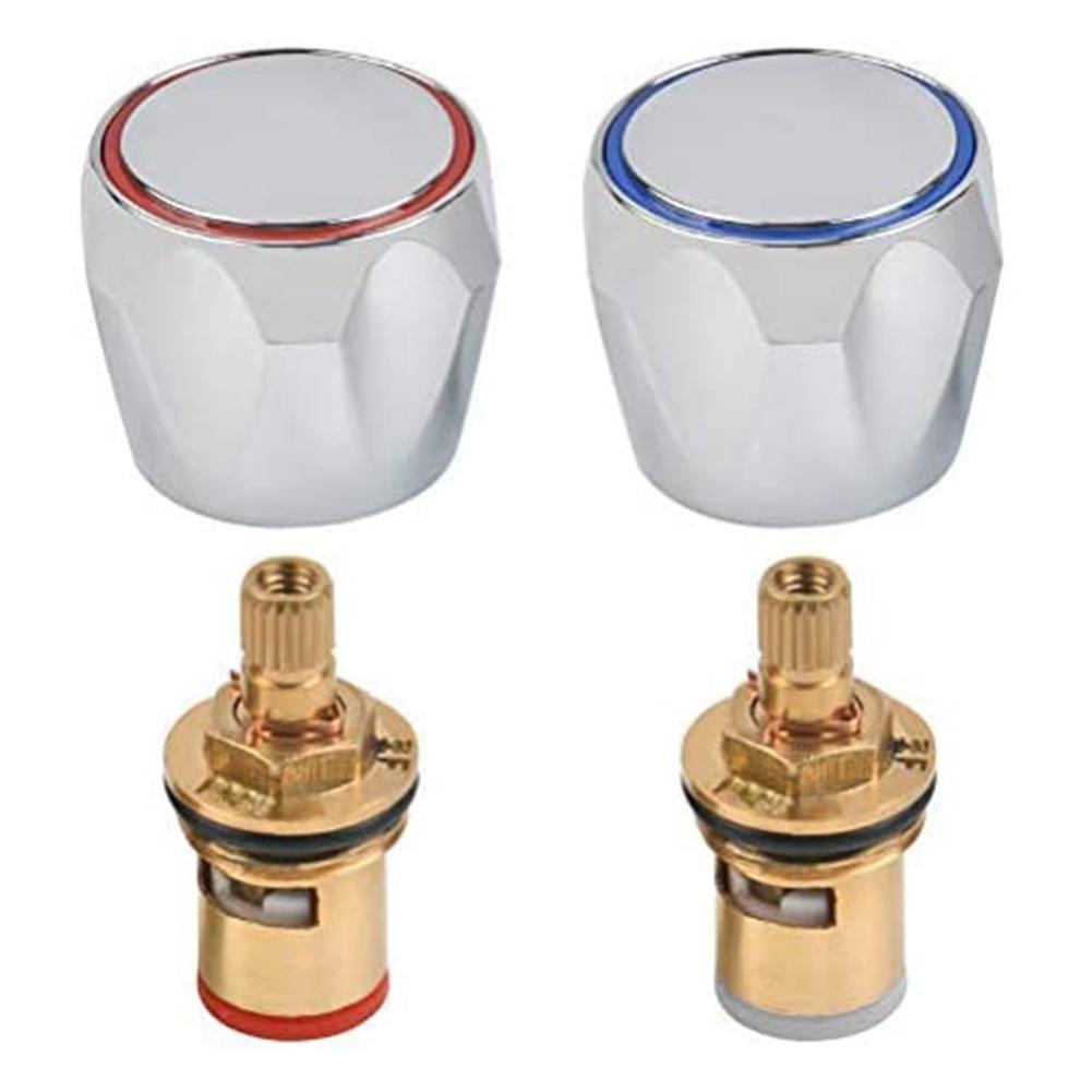 2pcs Copper Valve Faucet Handle Handwheel Handwheel Red