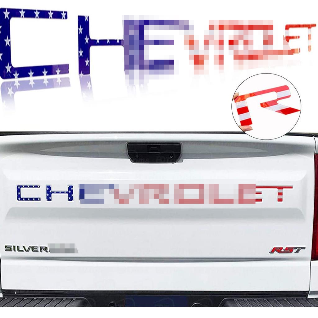 Tailgate ABS Inserts Letters Fit for  Silverado 2019-2022 3D Raised & Strong Adhesive Decals Letters Tailgate Emblems