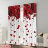 2pcs,2D plane printing Print Curtains Hearts and Roses Polyester Woven (without rod) All Seasons for Living Room, Bedroom & Home