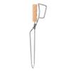 Stainless Steel Fireplace Tongs with Wooden Handle Multifunctional Long Firewood Tong for Fire Pit