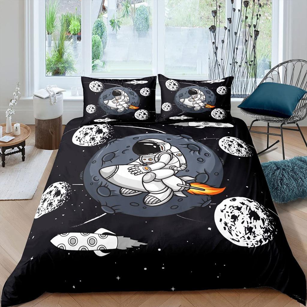 Comforter Cartoon Rocket Single Double Full Size For Kids Boys Girls Polyester Comforter Lightweight With