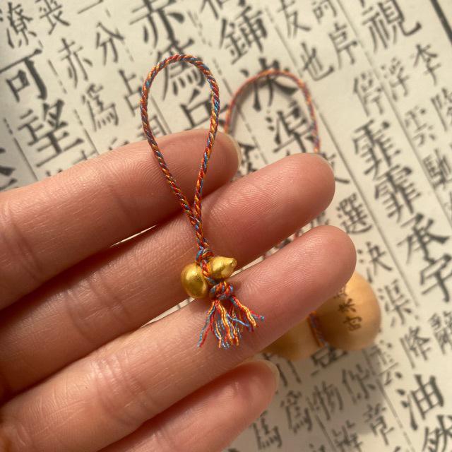Chen Ping an Taoist Sword Gourd Phone Chain - Chinese Style Youth Pendant for Fortune and Luck Silk Gold Gourd Phone Chain