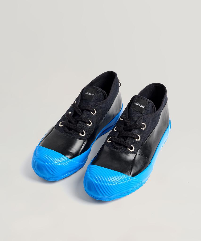 Novesta Gummi Low-Top-Sneaker Schwarz/Blau