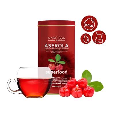 Směs bylinného prášku s extraktem z narcisy aceroly – silný antioxidant, přírodní vitamín a superpotravinový doplněk (200 g)