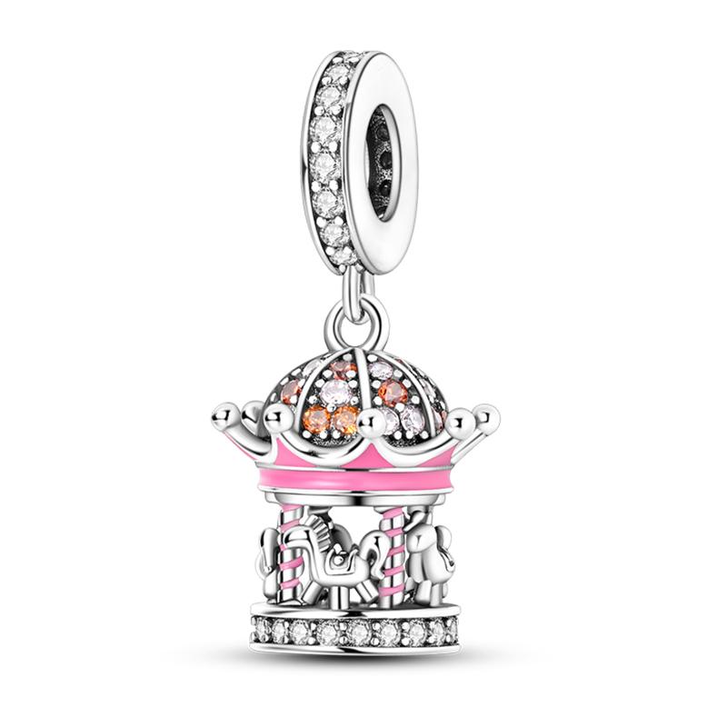 Sweet Romance 925 Silver Rainbow Unicorn Charms Beads Fit 3mm Bracelets DIY Jewelry Making Shining Dreamy