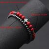 2pcs Men Bracelet Set Hematite Cross Braslet For Hombre Natural Lava Tiger Eyes Stone Braclet Homme Beaded Brazalete Pulseira