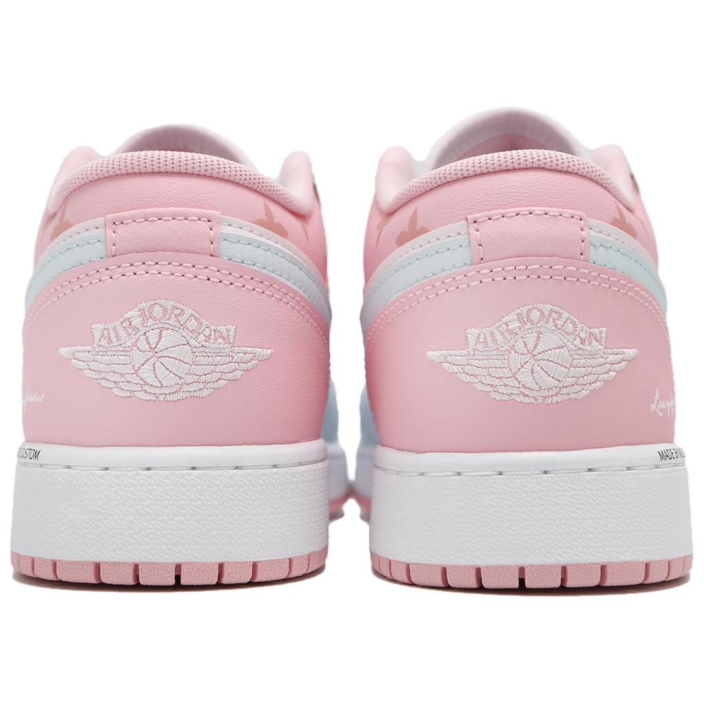 Jordan Air Jordan 1 Abrasion Resistant Low top Vintage Basketball Shoes Women's Pink Blue 553560-614(Team82-)