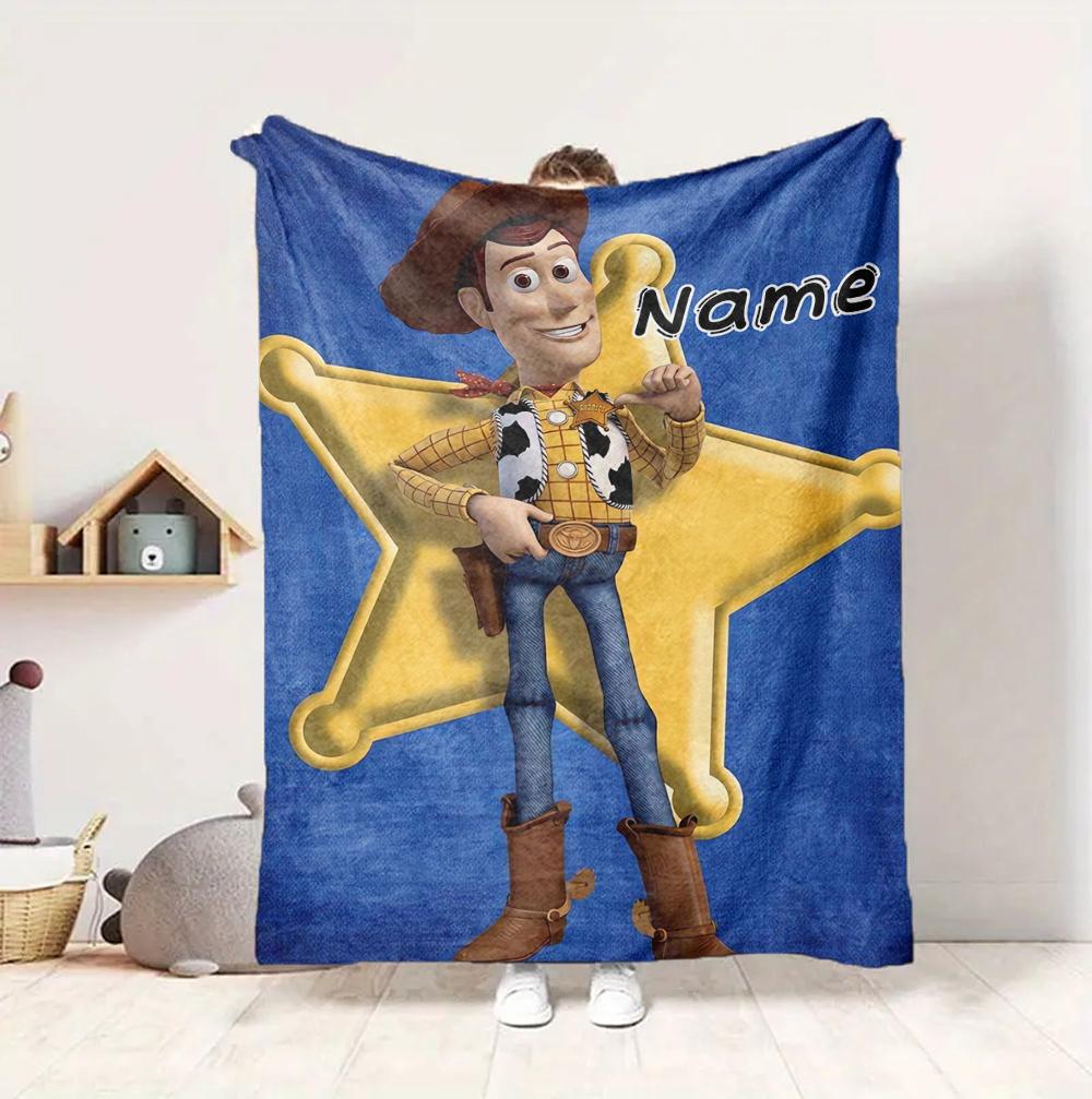 Custom Name Toy Story Flannel Blanket Throw Blanket Soft Warm Sofa Bed home Decor Unique Gift