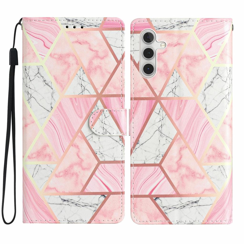 For Samsung Galaxy S25 Wallet Case PU Leather Pattern Printing Stand Phone Cover with Strap