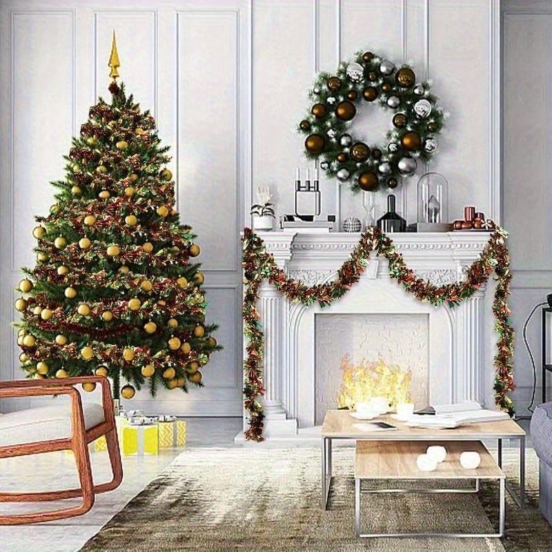 Christmas Ornaments Garland Multicolored Metallic Garland Glitter Leaf Garland Hanging Decoration for Christmas Tree Decoration