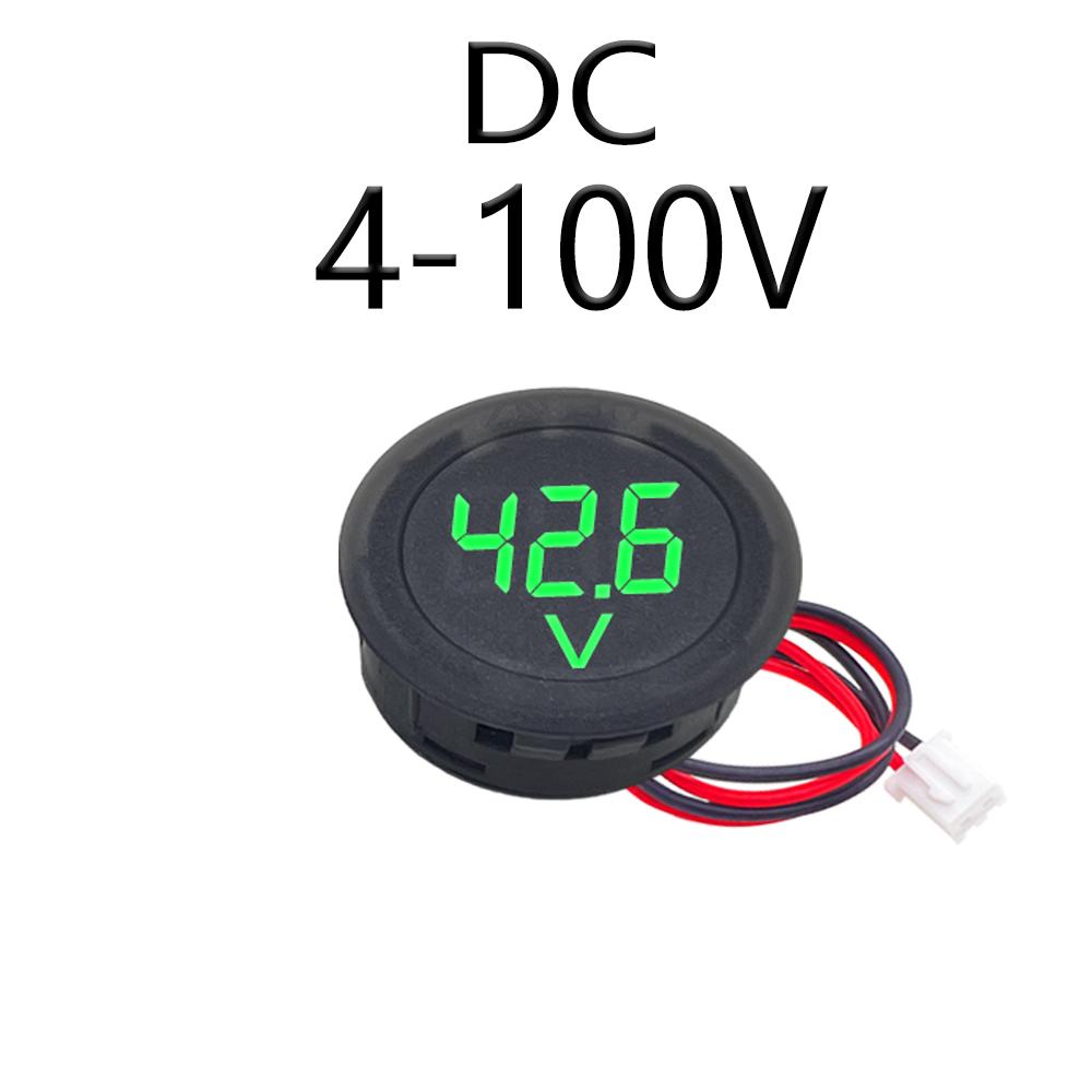 DC 4-100V LED Digital Display Circular Two-wire Voltmeter DC Digital Voltmeter Head Display Reverse Connection Protection