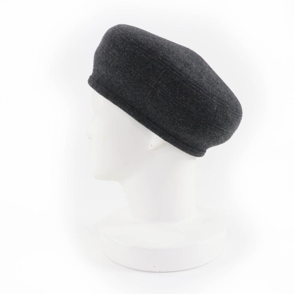 Pristine HERMES beret Saint Honoré Serie Metal gray wool Women 56 Used
