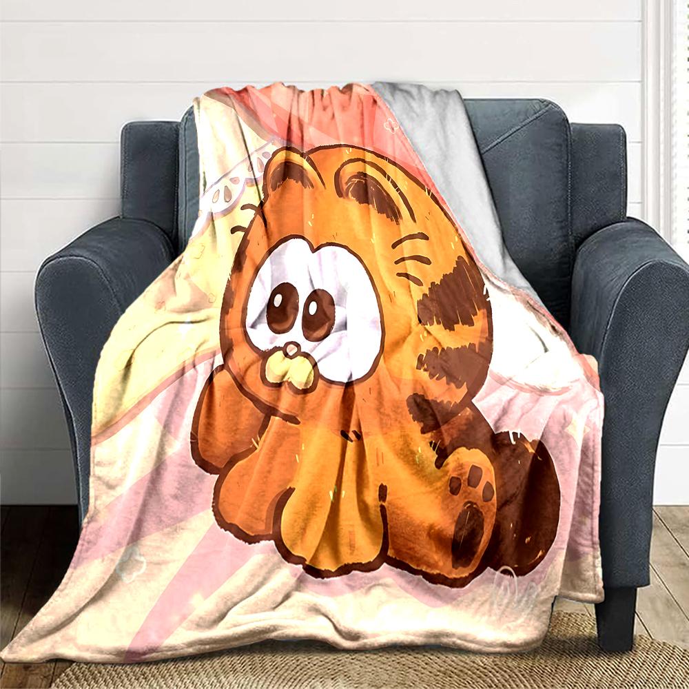 1Pc Garfield'S Starry Adventure Blanket For Couch Bed Plush Cozy Fuzzy Blanket Super Soft Warm Blankets For Fall And Winter 091874