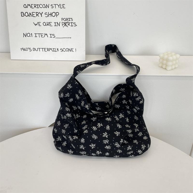 

broken flower canvas bag women s spring and summer new casual one with messenger bag large capacity shoulder bag