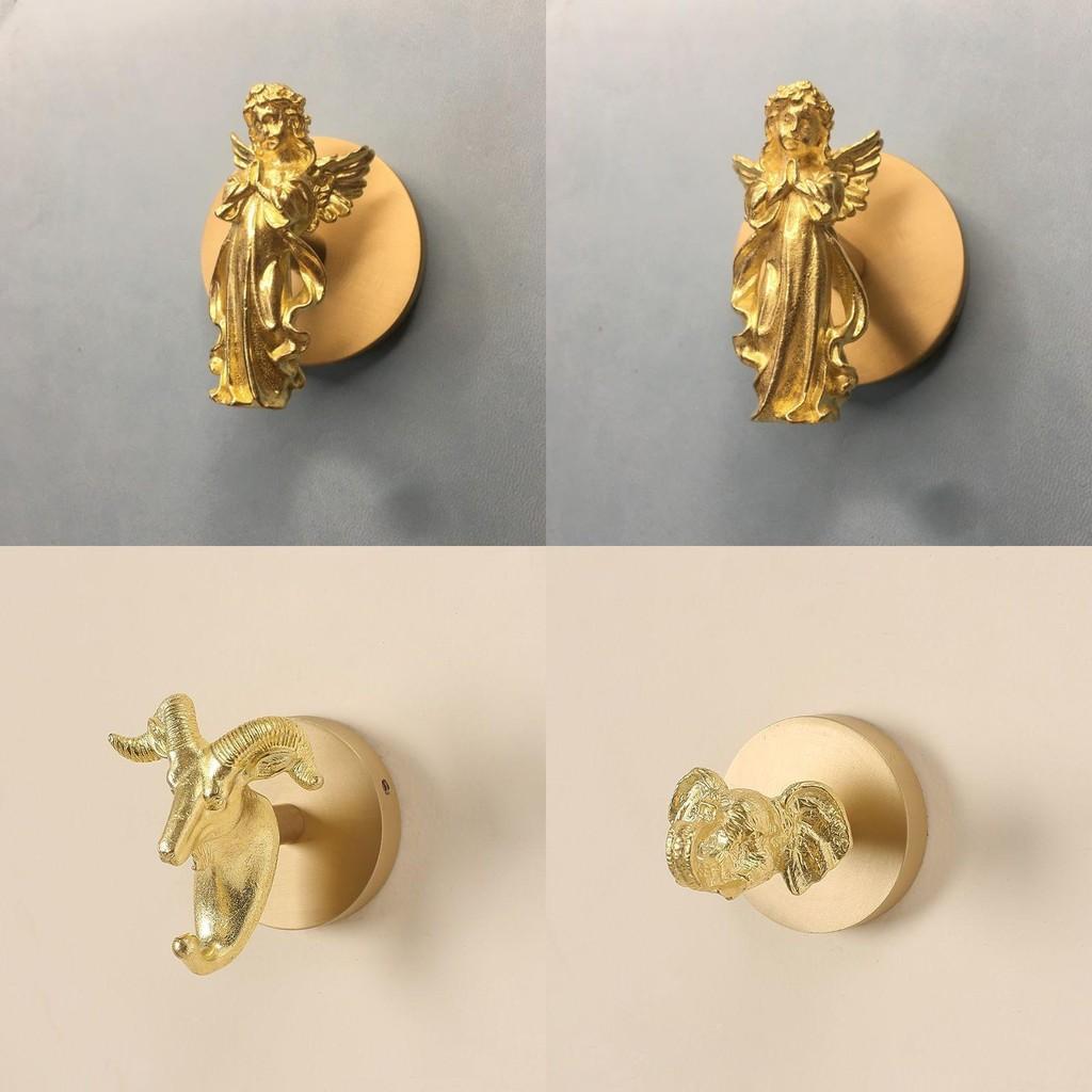 Leaf Ginkgo Brass Angel Bird Dragonfly Wall Hook With Adhesive For Door Decor