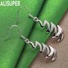 925 Sterling Silver Minimalist Streamlined Spiral Earrings - Stylish Evening Jewelry