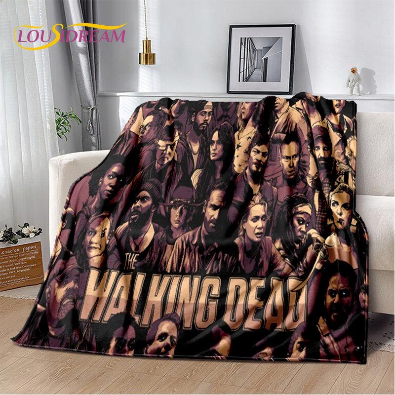The Walking Dead Korku Yumuşak Peluş Battaniye, Flanel Battaniye Atmak Battaniye Oturma Odası Yatak Odası Yatak Kanepe Piknik Örtüsü Bettdecke