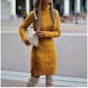 Autumn Winter Woman Long Sweaters with Throat Female Sweater Dress Skinny Mini Knitted Dresses Women's Turtleneck Oversize
