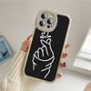 For Iphone 14 Fingertip Love Phone Case for Iphone 14 13 11 12 Pro MAX 13 12 MiNi 7 8 14 Plus X XS XR Lambskin Protective Covers