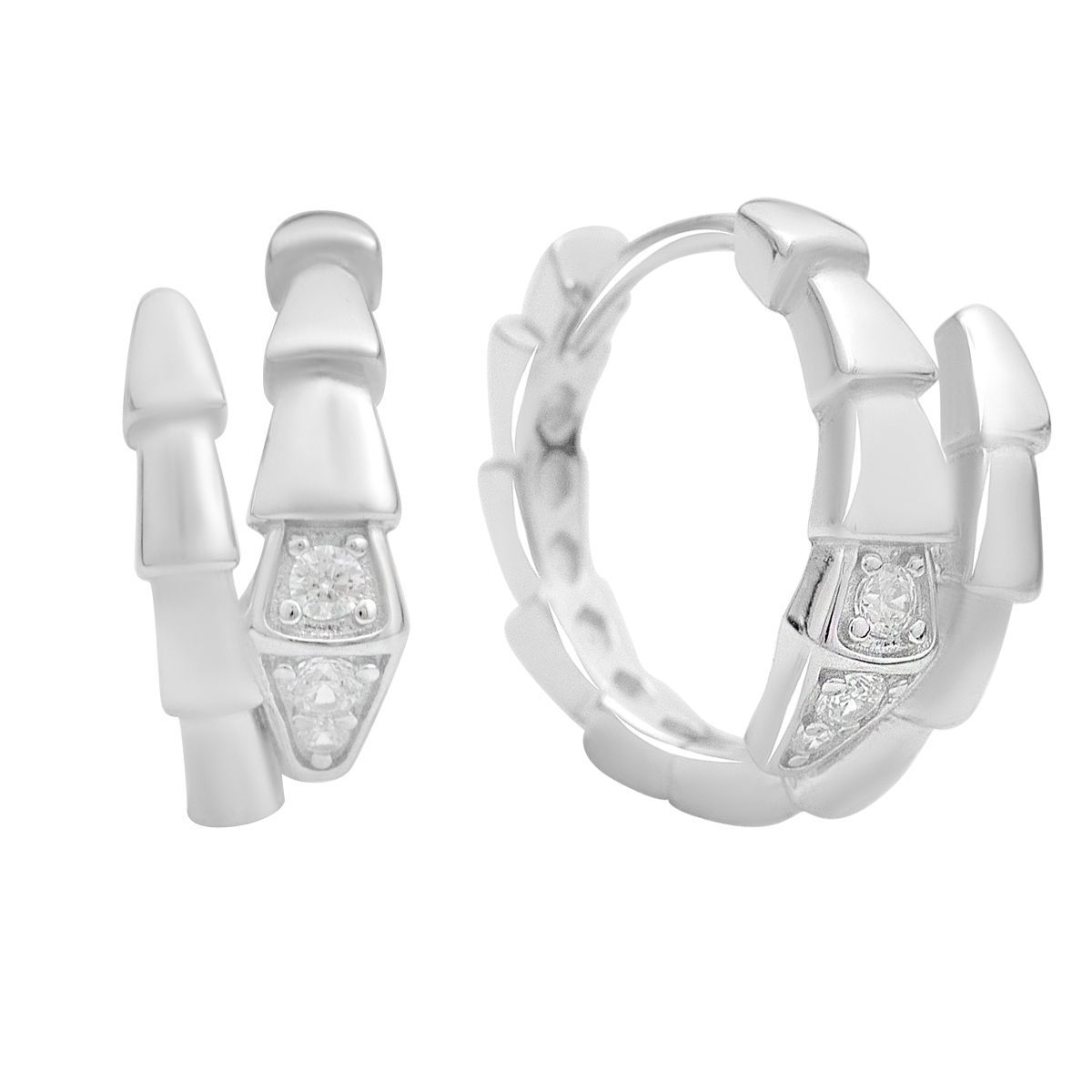 

Silver earrings with cubic zirkonia (2175438) білий
