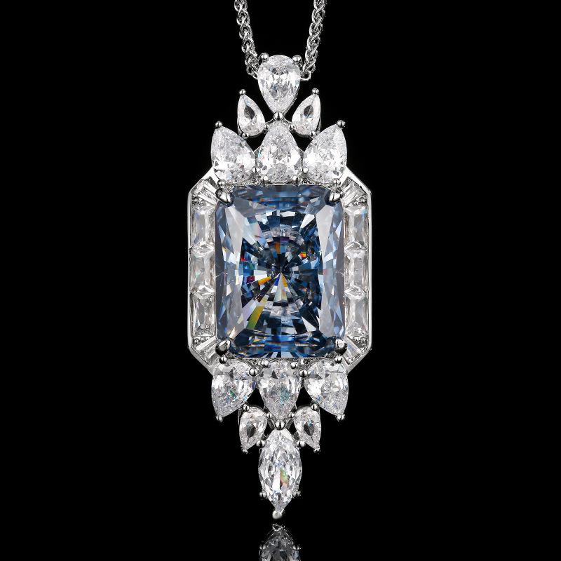 Biżuteria Szlif Redeen Żółty Diament Vintage Premium Naszyjnik z Zawieszką Kamień Główny 15 * 20