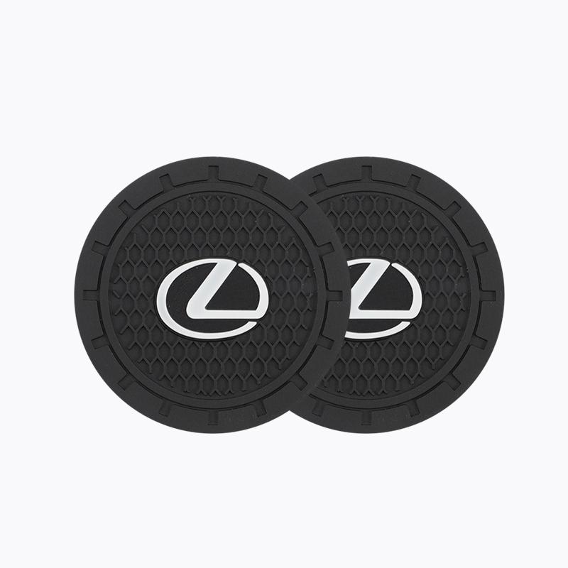 2Pcs Car Coaster PVC Logo Water Cup Pad Anti Slip Mat Accessories For Lexus FSPORT LBX NX RX 350h 450h ES UX 300e GS GX IS LS